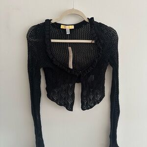 Urban outfitters Black Crochet cropped cardigan